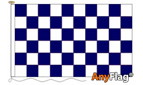 Navy Blue and White Check Custom Printed AnyFlag®